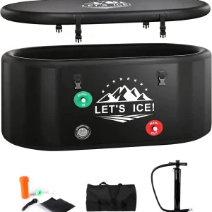 Inflatable Ice Bath Tub for Athletes – 216-Gallon Cold Plunge Tub with Insulated Lid, Compatible with Water Chillers, Portable for Indoor & Outdoor Recovery